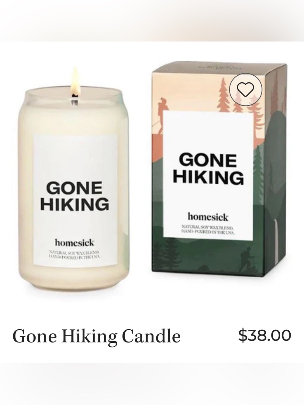 Homesick "Gone Hiking" soy Candle - 13.75oz new unburned original box